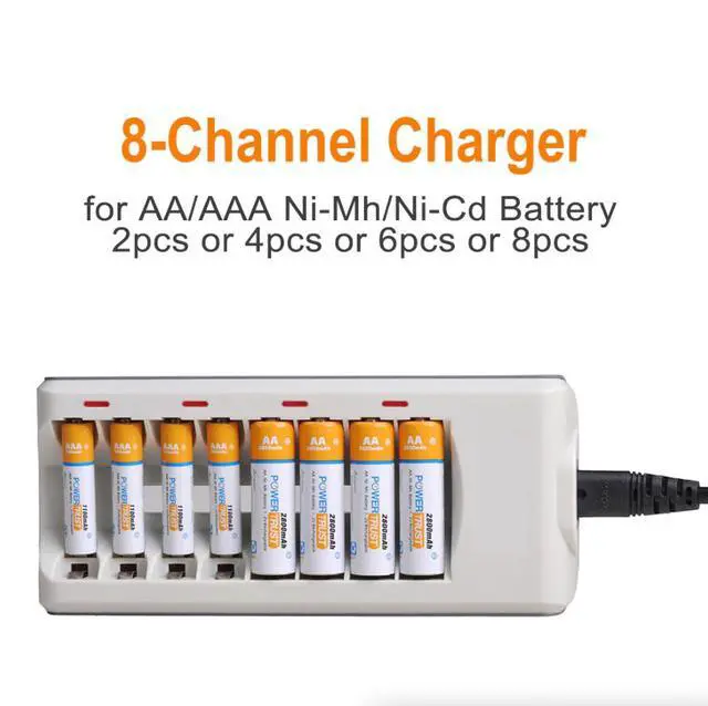 Alt view image 3 of 7 - 8 Slot Battery Charger For Ni-MH Ni-CD AA AAA Rechargeable Batteries Fast Charge