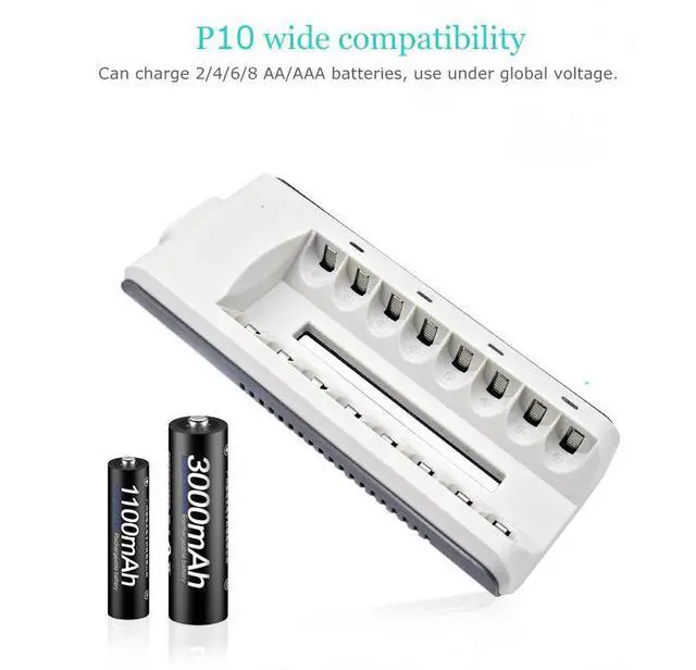 Alt view image 7 of 7 - 8 Slot Battery Charger For Ni-MH Ni-CD AA AAA Rechargeable Batteries Fast Charge