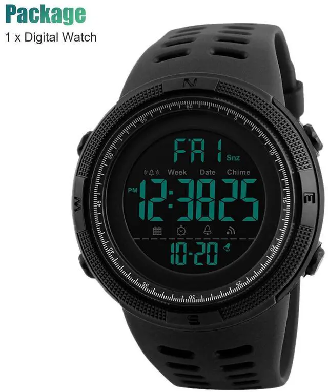 Alt view image 5 of 7 - SKMEI Men's Digital Army Military Sport Quartz Analog Chrono Waterproof Watch US