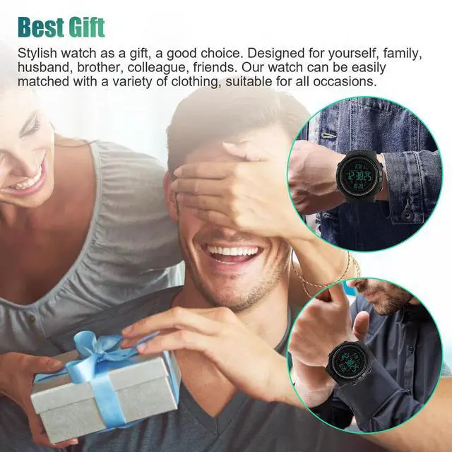 Alt view image 7 of 7 - SKMEI Men's Digital Army Military Sport Quartz Analog Chrono Waterproof Watch US