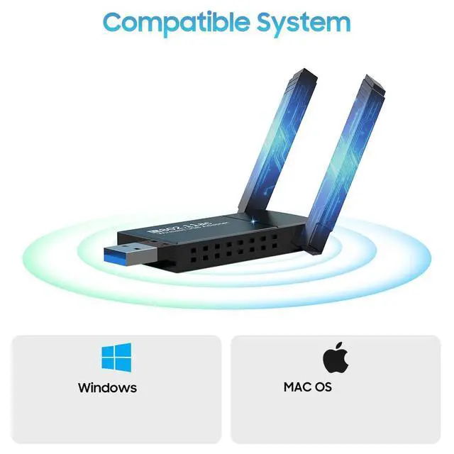 Alt view image 6 of 7 - USB 3.0 Wireless WIFI Adapter 1300Mbps Long Range Dongle Dual Band 5Ghz Network