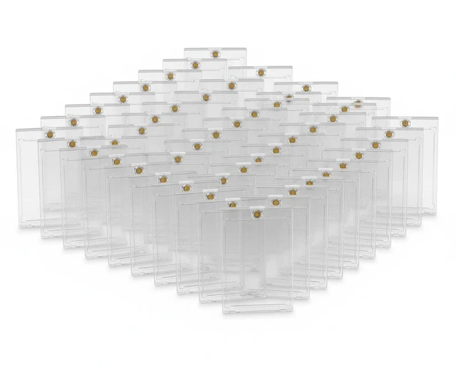Main image of 30 Pack Magnetic Trading Sports Card Holders 35pt One-Touch Hard UV Protection