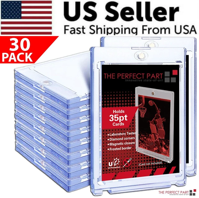 Alt view image 2 of 7 - 30 Pack Magnetic Trading Sports Card Holders 35pt One-Touch Hard UV Protection