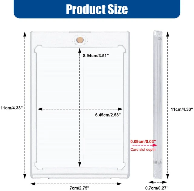 Alt view image 3 of 7 - 30 Pack Magnetic Trading Sports Card Holders 35pt One-Touch Hard UV Protection