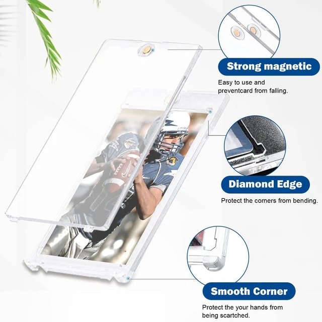 Alt view image 4 of 7 - 30 Pack Magnetic Trading Sports Card Holders 35pt One-Touch Hard UV Protection