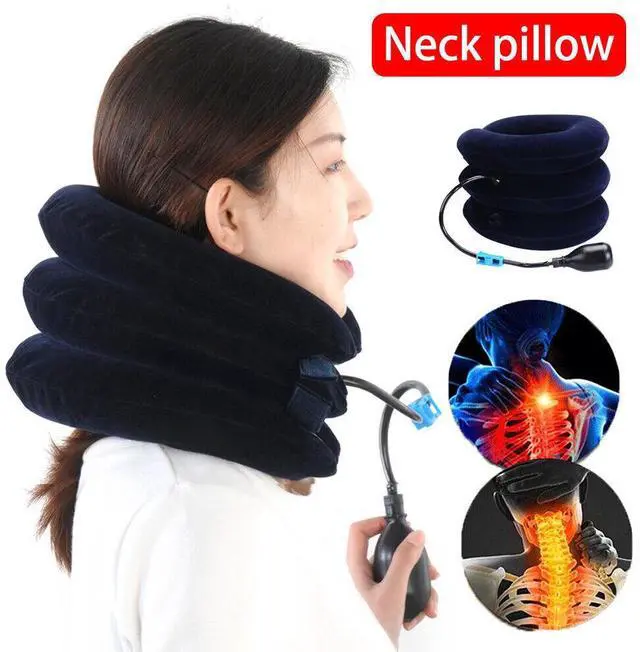 Alt view image 4 of 7 - Cervical Neck Traction Device Collar Brace Support Pain Relief Stretcher Therapy