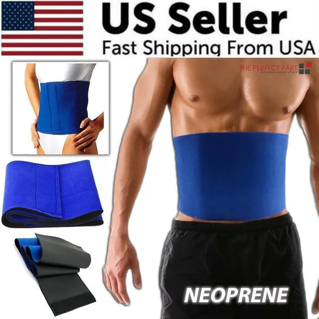 Alt view image 2 of 7 - Waist Trimmer Belt Sweat Band Wrap Ab Stomach Weight Loss Fat Burner Slimming
