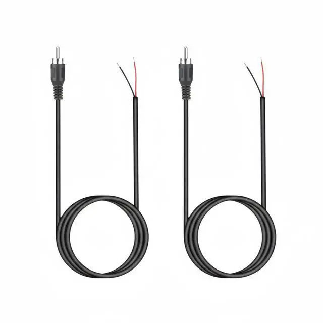 Main image of 2-Pack 10 FT RCA Male Plug to Bare Wire Audio Speaker Subwoofer HDTV Cable Cord