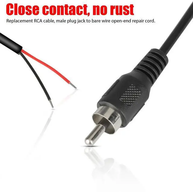 Alt view image 7 of 7 - 2-Pack 10 FT RCA Male Plug to Bare Wire Audio Speaker Subwoofer HDTV Cable Cord