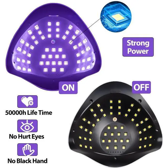 Alt view image 5 of 7 - 220W Nail Dryer LED Lamp UV Light Polish Gel Curing Machine Electric Manicure