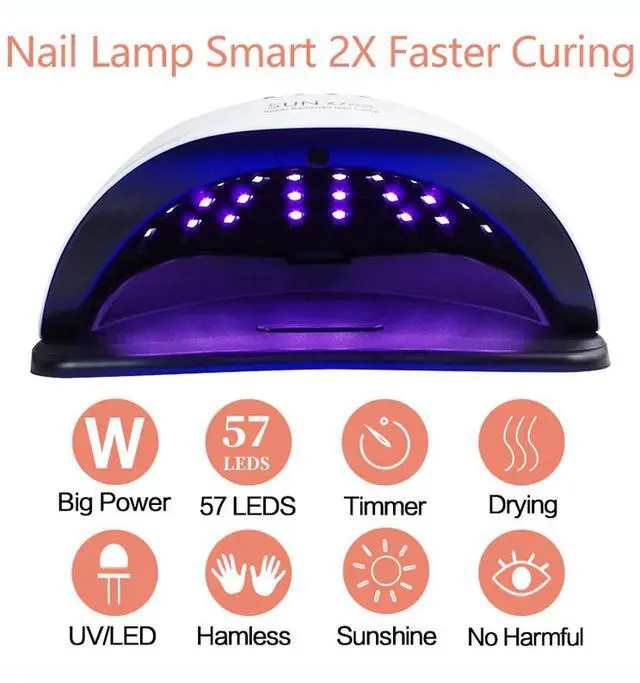 Alt view image 6 of 7 - 220W Nail Dryer LED Lamp UV Light Polish Gel Curing Machine Electric Manicure
