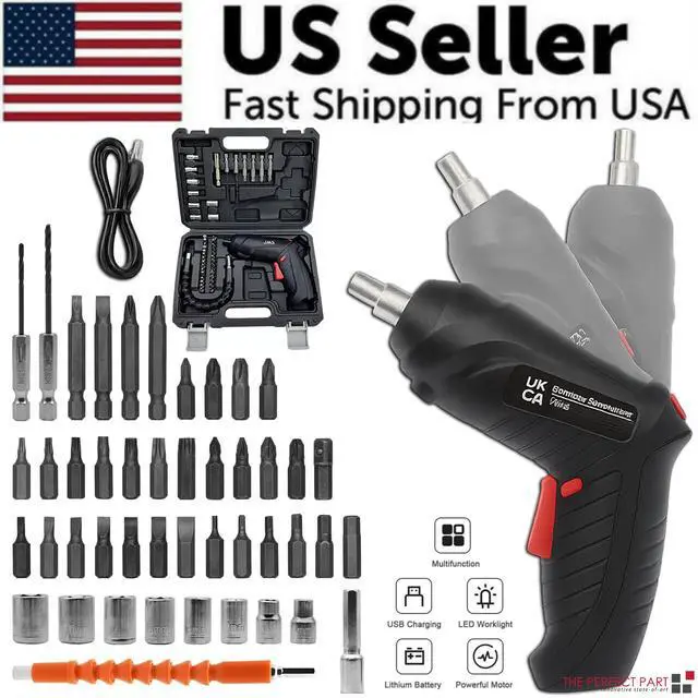 Alt view image 2 of 7 - 3.6V Cordless Electric Screwdriver Set USB Charging 3Nm Screw Gun With LED Light