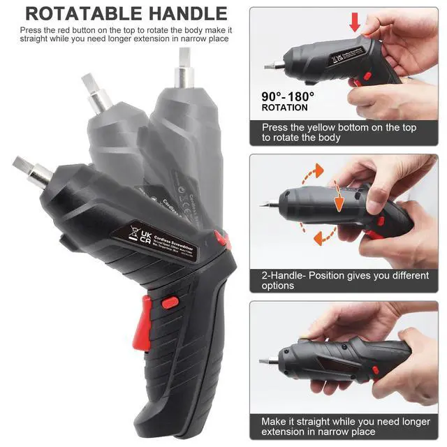 Alt view image 3 of 7 - 3.6V Cordless Electric Screwdriver Set USB Charging 3Nm Screw Gun With LED Light