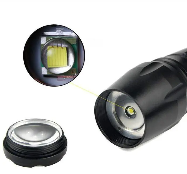 Main image of Super-Bright 90000LM LED Tactical Flashlight 5 Modes Zoomable Torch Searchlight