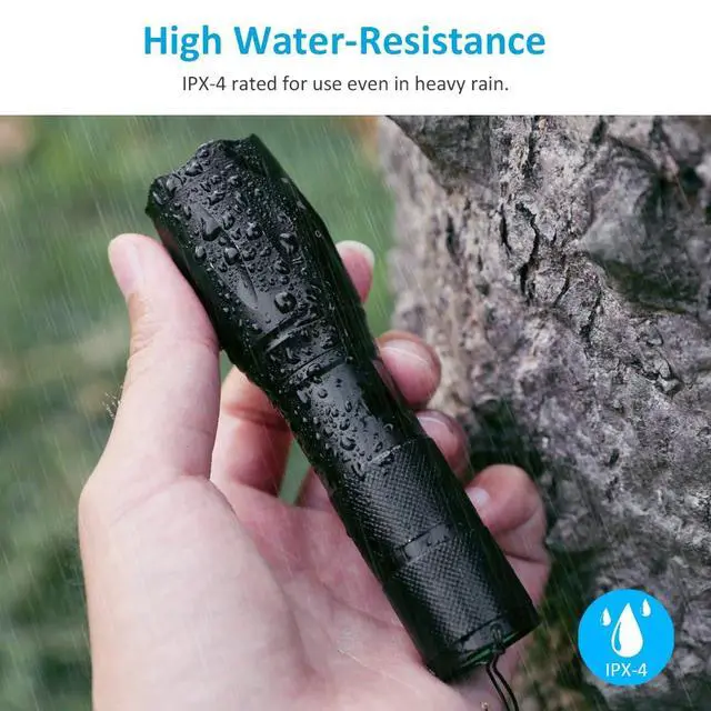 Alt view image 5 of 7 - Super-Bright 90000LM LED Tactical Flashlight 5 Modes Zoomable Torch Searchlight