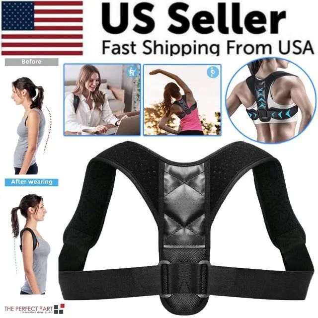 Alt view image 2 of 7 - Posture Corrector Adjustable Back Brace Shoulder Support Clavicle Belt Men Women