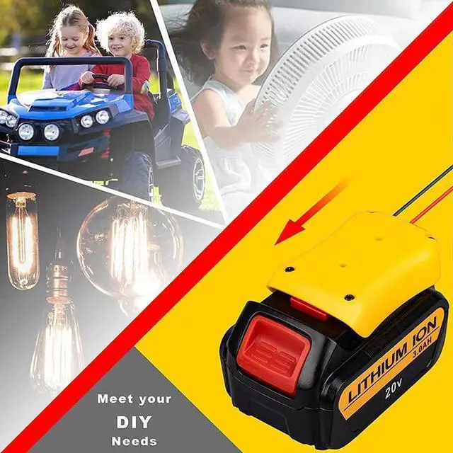 Alt view image 5 of 7 - Power Connector DIY Battery Adapter Holder Dock For DeWalt 18V/20V Max Battery
