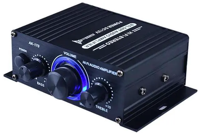 Main image of 400W 12V 2 Channel Powerful Stereo Audio Power Amplifier HiFi Bass Amp Car Home