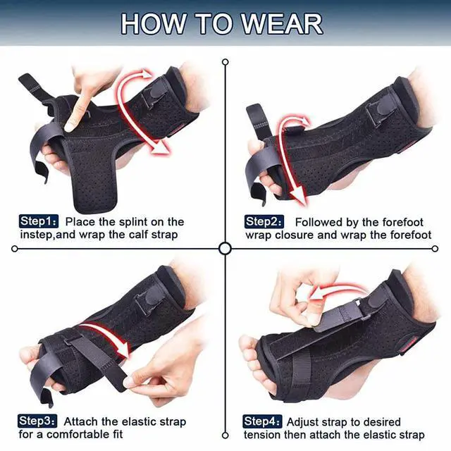 Alt view image 6 of 7 - Plantar Fasciitis Night Splint Adjustable Foot Drop Ankle Brace Support Toe Pain