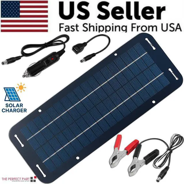 Alt view image 2 of 7 - 30W Solar Panel 12V Trickle Charger Battery Charger Kit Maintainer Boat Car RV