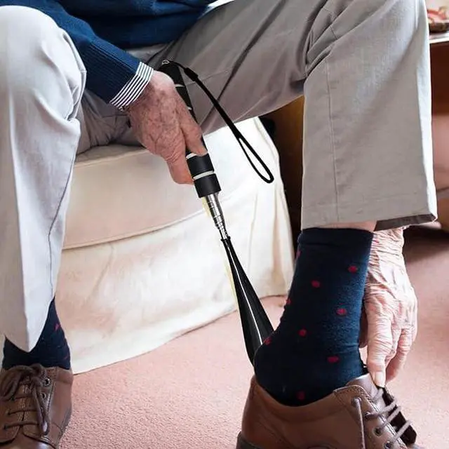 Alt view image 3 of 7 - Shoe Horn Extra Long Handle Stainless Steel 28" Handled Metal Shoehorn Horns