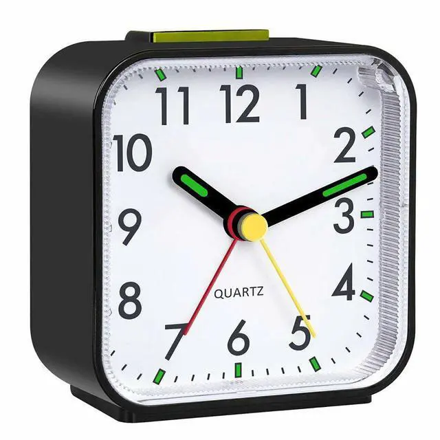Main image of LED Desk Alarm Clock Nightlight Snooze Quiet Non Ticking Battery Powered Bedroom