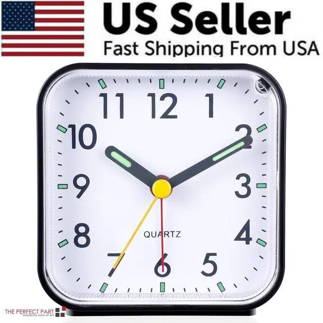 Alt view image 2 of 7 - LED Desk Alarm Clock Nightlight Snooze Quiet Non Ticking Battery Powered Bedroom