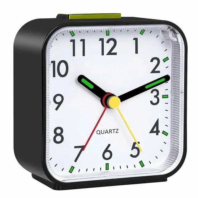 Alt view image 7 of 7 - LED Desk Alarm Clock Nightlight Snooze Quiet Non Ticking Battery Powered Bedroom