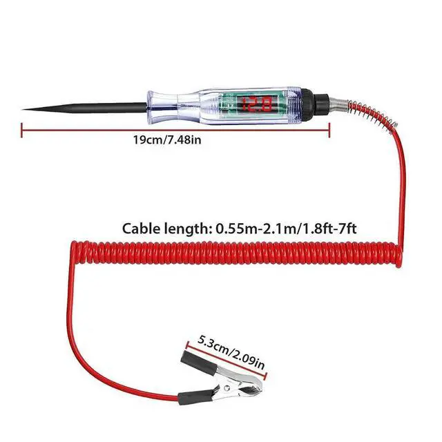 Alt view image 7 of 7 - Digital Electric Voltage Circuit Tester Automotive Test Light Car Truck 6-24V US