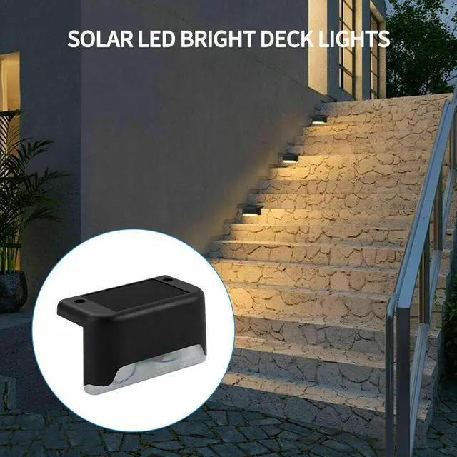 Alt view image 7 of 7 - 8 Pack New Solar Deck Lights Outdoor Waterproof LED Steps Lamps For Stairs Fence