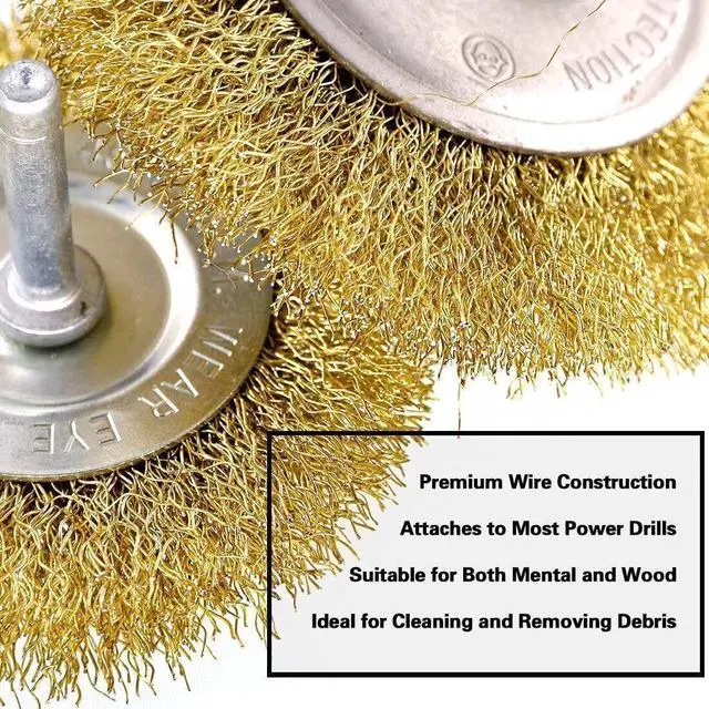 Alt view image 7 of 7 - 6PC Wire Wheel Cup Brush Set Coarse Crimped Carbon Steel Shank Drill Attachments