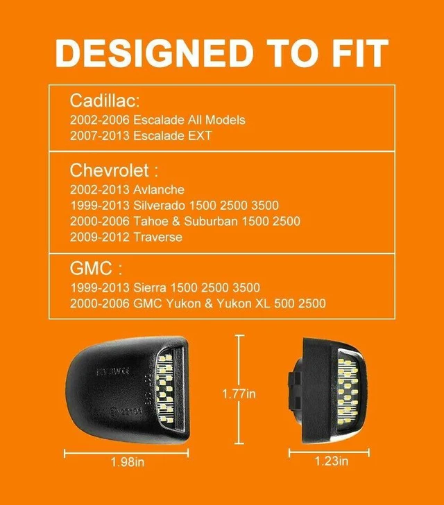 Alt view image 5 of 7 - LED License Plate Tag Light Lamp for Chevy Silverado 1500/2500/3500 1999-2013