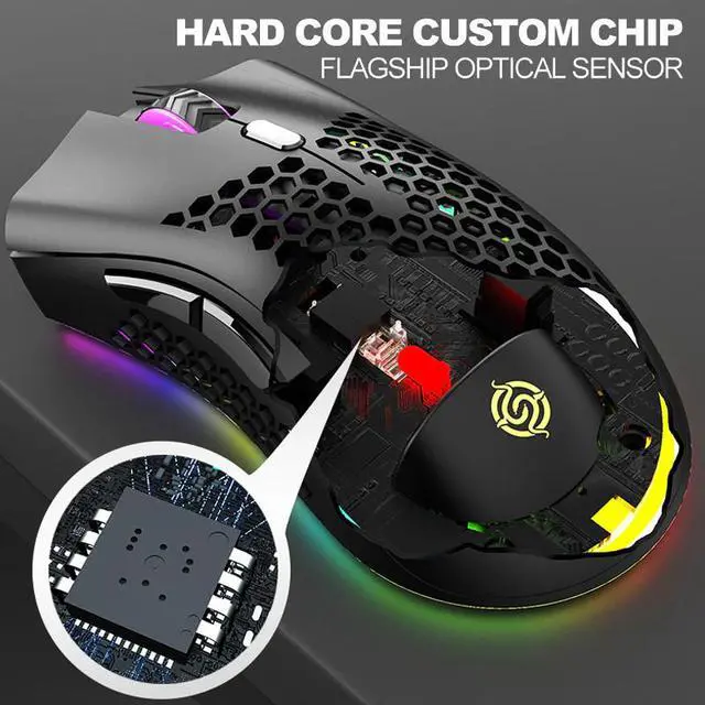 Alt view image 6 of 7 - Wireless Mouse Gaming Rechargeable Optical Mouse Cordless 7 Color LED Backlit PC