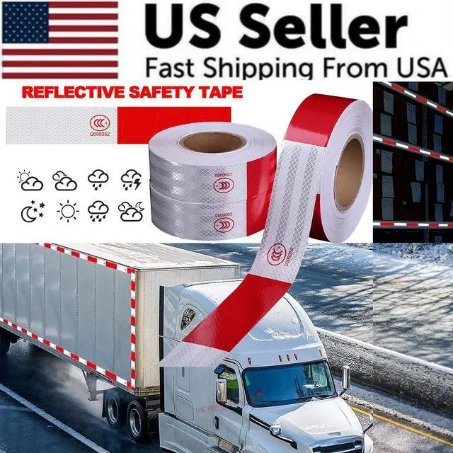 Alt view image 2 of 7 - Reflective Tape CONSPICUITY Trailer Safety Warning Sign Auto Truck Red White NEW