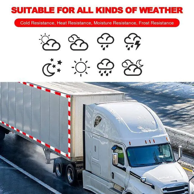 Alt view image 3 of 7 - Reflective Tape CONSPICUITY Trailer Safety Warning Sign Auto Truck Red White NEW