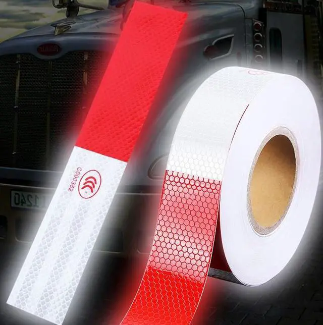 Alt view image 4 of 7 - Reflective Tape CONSPICUITY Trailer Safety Warning Sign Auto Truck Red White NEW