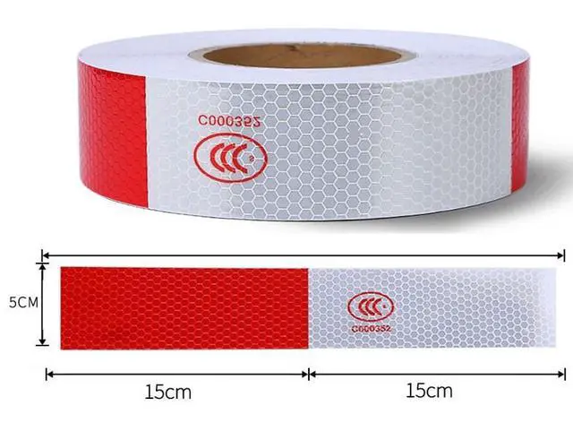 Alt view image 6 of 7 - Reflective Tape CONSPICUITY Trailer Safety Warning Sign Auto Truck Red White NEW