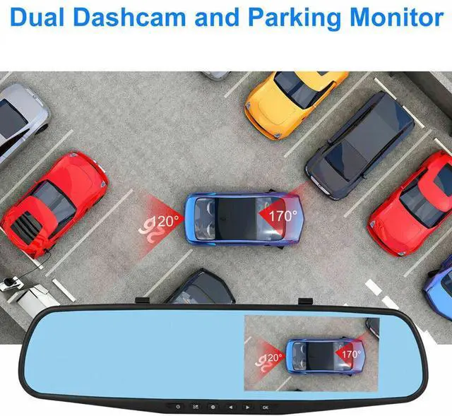 Alt view image 7 of 7 - 1080P HD Rearview Mirror Car DVR Dual Dash Cam Camera Front Rear Video Recorder