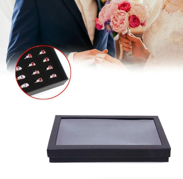 Alt view image 7 of 7 - 100 Slots Jewelry Ring Display Organizer Tray Holder Earrings Storage Box Case