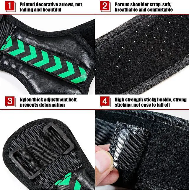 Alt view image 4 of 7 - Shoulder Support Adjustable Back Pain Support Posture Corrector Brace Belt Strap