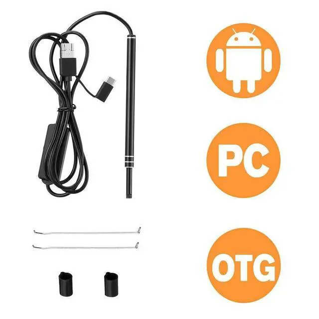 Alt view image 4 of 7 - LED Ear Endoscope HD Otoscope Ear Wax Cleaning Camera Tool Cleaner Removal Kit