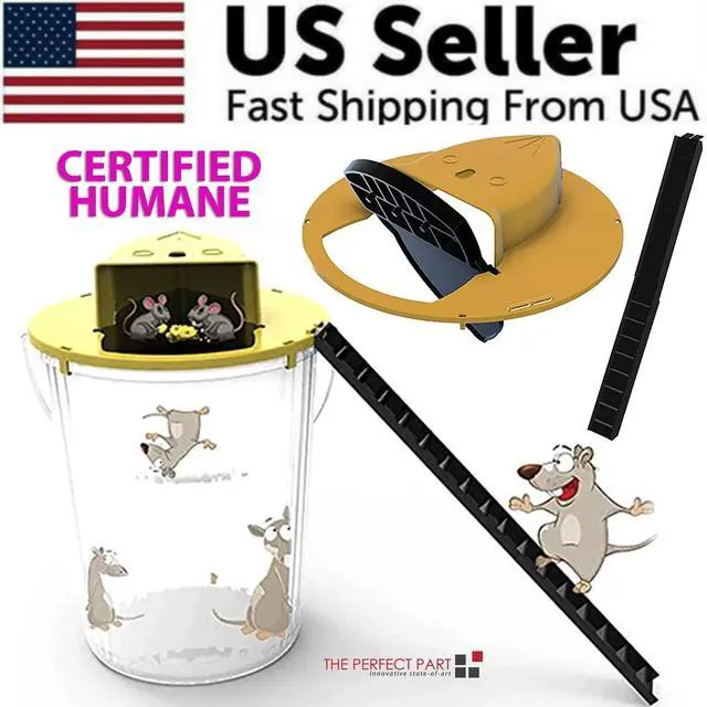 Alt view image 2 of 7 - Mouse Rat Trap Flip & Slide Mouse Trap Bucket Catcher Mousetrap Slide Bucket Lid