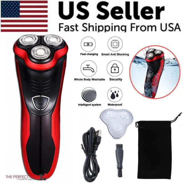 Alt view image 2 of 7 - Men's Razor Rotary Waterproof Electric Shaver Pop-Up Trimmer Wet Dry Cordless