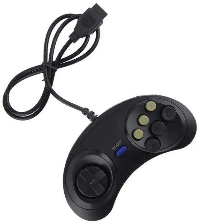 Main image of 2X 6 Button Game Pad Controller For SEGA Genesis Black Old School Classic New