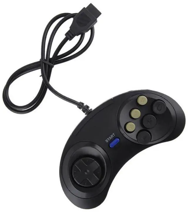 Alt view image 3 of 7 - 2X 6 Button Game Pad Controller For SEGA Genesis Black Old School Classic New