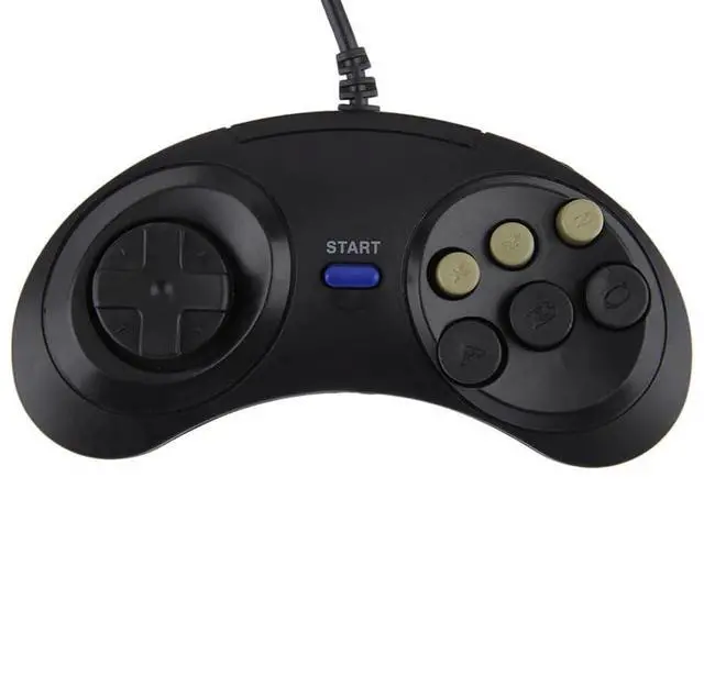 Alt view image 5 of 7 - 2X 6 Button Game Pad Controller For SEGA Genesis Black Old School Classic New