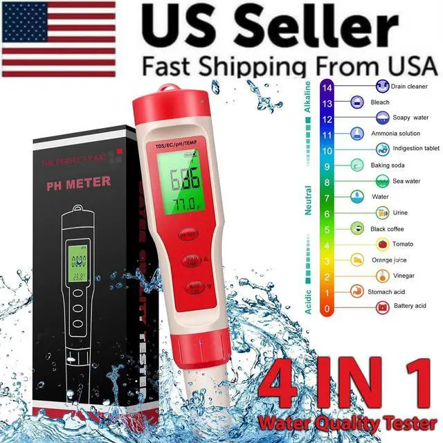 Alt view image 2 of 7 - 4 in 1 Digital PH EC Meter LCD Tester Pocket Hydroponics Aquarium Water Test Pen