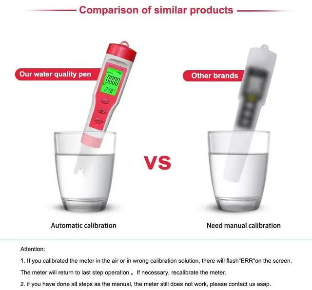 Alt view image 7 of 7 - 4 in 1 Digital PH EC Meter LCD Tester Pocket Hydroponics Aquarium Water Test Pen