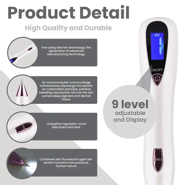 Alt view image 6 of 7 - Anti-Aging Laser Plasma Pen Mole Removal Dark Spot Skin Tag Tattoo Wart Remover