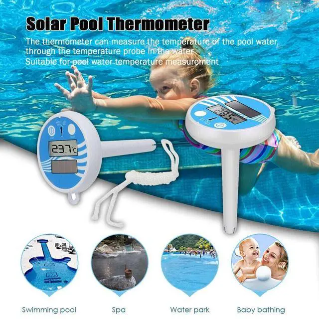 Alt view image 3 of 7 - Digital Solar Powered Outdoor Floating Waterproof Rainproof Pool SPA Thermometer